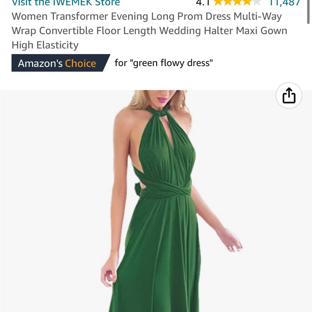 Convertible green maxi dress